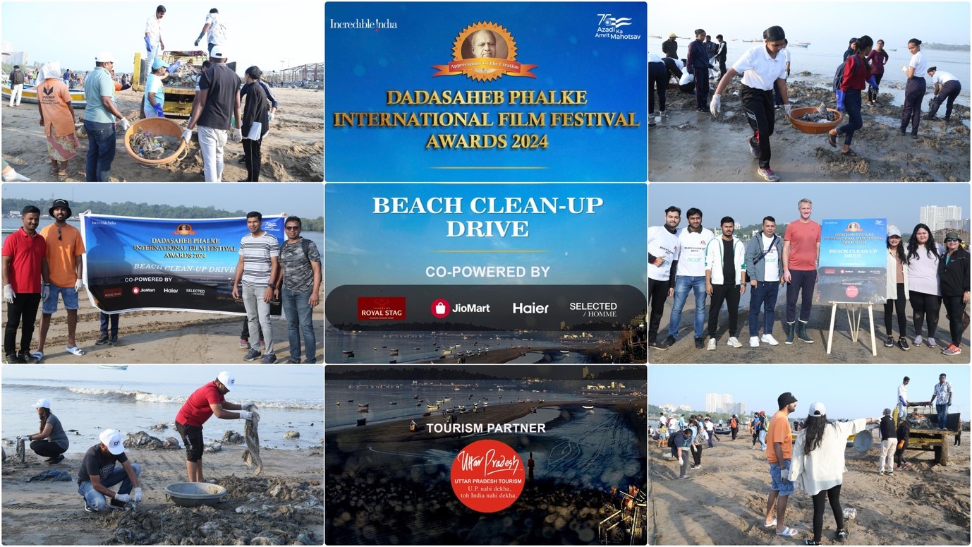 Dadasaheb Phalke International Film Festival hosted Beach Clean-up Drive with UN Champion Afroz Shah