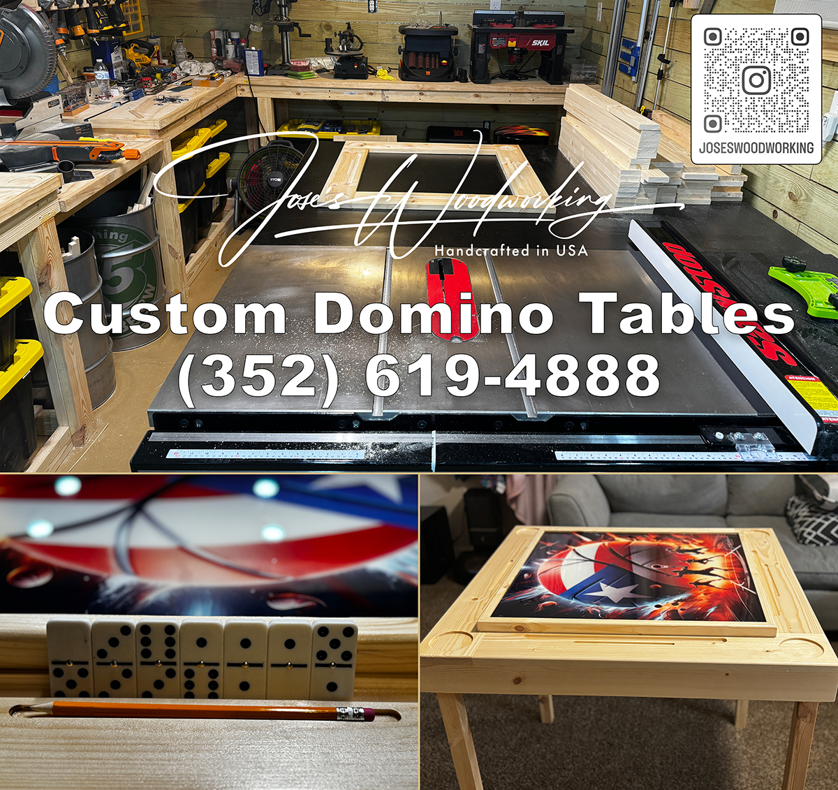 Jose’s Woodworking Partners with HD Print & Marketing to Elevate Artisan Domino Tables with Stunning Visuals